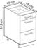 Livinity Küchenunterschrank R-Line, 40 cm mit Schubladen, ohne Arbeitsplatte, Schwarz Hochglanz/Goldkraft Eiche