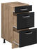 Livinity Küchenunterschrank R-Line, 40 cm mit Schubladen, ohne Arbeitsplatte, Schwarz Hochglanz/Goldkraft Eiche