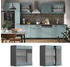 Livinity Küchenschrank Glas R-Line, 60 cm, Blau-Grau/Anthrazit
