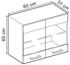 Livinity Küchenschrank Glas R-Line, 60 cm, Schwarz Hochglanz/Weiß