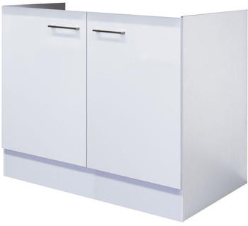 Flex-Well Sp&uuml;lenunterschrank ohne Arbeitsplatte 100 cm breit Wei&szlig; Nawa