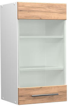 Livinity K&uuml;chenschrank Glas Fame-Line, 40 cm, Goldkraft Eiche/Wei&szlig;