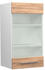 Livinity Küchenschrank Glas Fame-Line, 40 cm, Goldkraft Eiche/Weiß