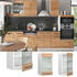 Livinity Küchenschrank Glas Fame-Line, 40 cm, Goldkraft Eiche/Weiß