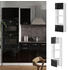 Livinity Mikrowellenschrank R-Line, 60 cm, Schwarz Hochglanz/Weiß