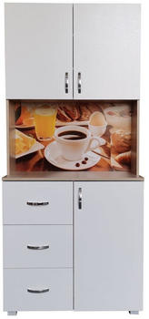 HTI-Living Küchenbuffet 3 Schubladen Blanca Bistro 80x180x40 cm weiß
