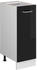 Livinity Apothekerschrank R-Line, 30 cm ohne Arbeitsplatte, Schwarz Hochglanz/Weiß