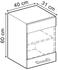 Livinity Küchenschrank Glas R-Line, 40 cm, Blau-Grau/Weiß