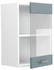 Livinity Küchenschrank Glas R-Line, 40 cm, Blau-Grau/Weiß