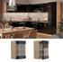 Livinity Küchenschrank Glas R-Line, 40 cm, Schwarz Hochglanz/Goldkraft Eiche