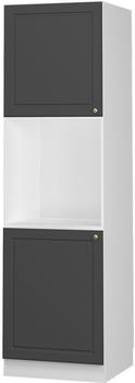 Livinity Herdumbauschrank Fame-Line, 60 cm offen, Anthrazit-Gold/Wei&szlig;