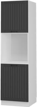Livinity Herdumbauschrank Fame-Line, 60 cm offen, Anthrazit/Wei&szlig;
