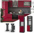 Livinity Herdumbauschrank Fame-Line, 60 cm offen, Bordeaux Hochglanz/Anthrazit