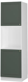 Livinity Herdumbauschrank Fame-Line, 60 cm offen, Gr&uuml;n-Gold Landhaus/Wei&szlig;