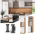 Livinity Herdumbauschrank Fame-Line, 60 cm offen, Weiß Hochglanz/Goldkraft Eiche
