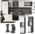 Livinity Herdumbauschrank Fame-Line, 60 cm offen, Weiß Landhaus/Anthrazit