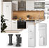 Livinity Herdumbauschrank Fame-Line, 60 cm offen, Weiß Landhaus/Weiß