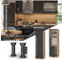 Livinity Herdumbauschrank Fame-Line, 60 cm, Anthrazit Hochglanz/Goldkraft Eiche