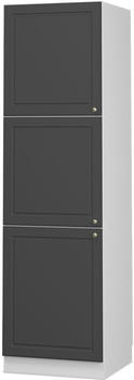 Livinity Herdumbauschrank Fame-Line, 60 cm, Anthrazit-Gold/Wei&szlig;