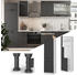 Livinity Herdumbauschrank Fame-Line, 60 cm, Anthrazit/Weiß