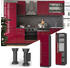 Livinity Herdumbauschrank Fame-Line, 60 cm, Bordeaux Hochglanz/Anthrazit