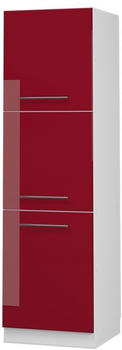 Livinity Herdumbauschrank Fame-Line, 60 cm, Bordeaux Hochglanz/Wei&szlig;