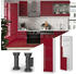 Livinity Herdumbauschrank Fame-Line, 60 cm, Bordeaux Hochglanz/Weiß