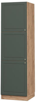 Livinity Herdumbauschrank Fame-Line, 60 cm, Gr&uuml;n-Gold Landhaus/Goldkraft Eiche