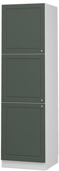 Livinity Herdumbauschrank Fame-Line, 60 cm, Gr&uuml;n-Gold Landhaus/Wei&szlig;