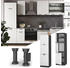 Livinity Herdumbauschrank Fame-Line, 60 cm, Weiß Landhaus/Anthrazit