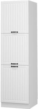 Livinity Herdumbauschrank Fame-Line, 60 cm, Wei&szlig; Landhaus/Wei&szlig;