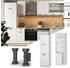Livinity Herdumbauschrank Fame-Line, 60 cm, Weiß Landhaus/Weiß
