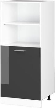 Livinity Herdumbauschrank R-Line, 60 cm, Anthrazit Hochglanz/Wei&szlig;