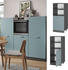 Livinity Herdumbauschrank R-Line, 60 cm, Blau-Grau/Anthrazit