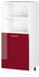 Livinity Herdumbauschrank R-Line, 60 cm, Bordeaux Hochglanz/Weiß