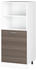 Livinity Herdumbauschrank R-Line, 60 cm, Grau/Weiß