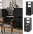 Livinity Herdumbauschrank R-Line, 60 cm, Schwarz Hochglanz/Anthrazit