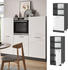 Livinity Herdumbauschrank R-Line, 60 cm, Weiß Hochglanz/Anthrazit