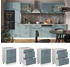 Livinity Küchenunterschrank R-Line, 60 cm mit Schubladen, und Arbeitsplatte, Blau-Grau/Weiß