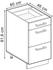 Livinity Küchenunterschrank R-Line, 60 cm mit Schubladen, und Arbeitsplatte, Blau-Grau/Weiß