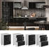 Livinity Küchenunterschrank R-Line, 60 cm mit Schubladen, und Arbeitsplatte, Schwarz Hochglanz/Weiß