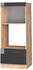 Livinity Mikrowellenschrank Fame-Line, 60 cm offen, Anthrazit Hochglanz/Goldkraft Eiche