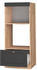 Livinity Mikrowellenschrank Fame-Line, 60 cm offen, Anthrazit-Gold/Goldkraft Eiche