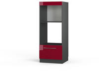 Vicco - Mikrowellenschrank Fame-line, Bordeaux Hochglanz, 60 Cm Offen
