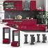 Livinity Mikrowellenschrank Fame-Line, 60 cm offen, Bordeaux Hochglanz/Anthrazit