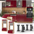 Livinity Mikrowellenschrank Fame-Line, 60 cm offen, Bordeaux Hochglanz/Goldkraft Eiche