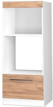 Livinity Mikrowellenschrank Fame-Line, 60 cm offen, Goldkraft Eiche/Wei&szlig;