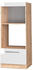 Livinity Mikrowellenschrank Fame-Line, 60 cm offen, Weiß Hochglanz/Goldkraft Eiche