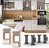 Livinity Mikrowellenschrank Fame-Line, 60 cm offen, Weiß Hochglanz/Goldkraft Eiche