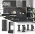 Livinity Mikrowellenschrank Fame-Line, 60 cm, Anthrazit Hochglanz/Weiß
